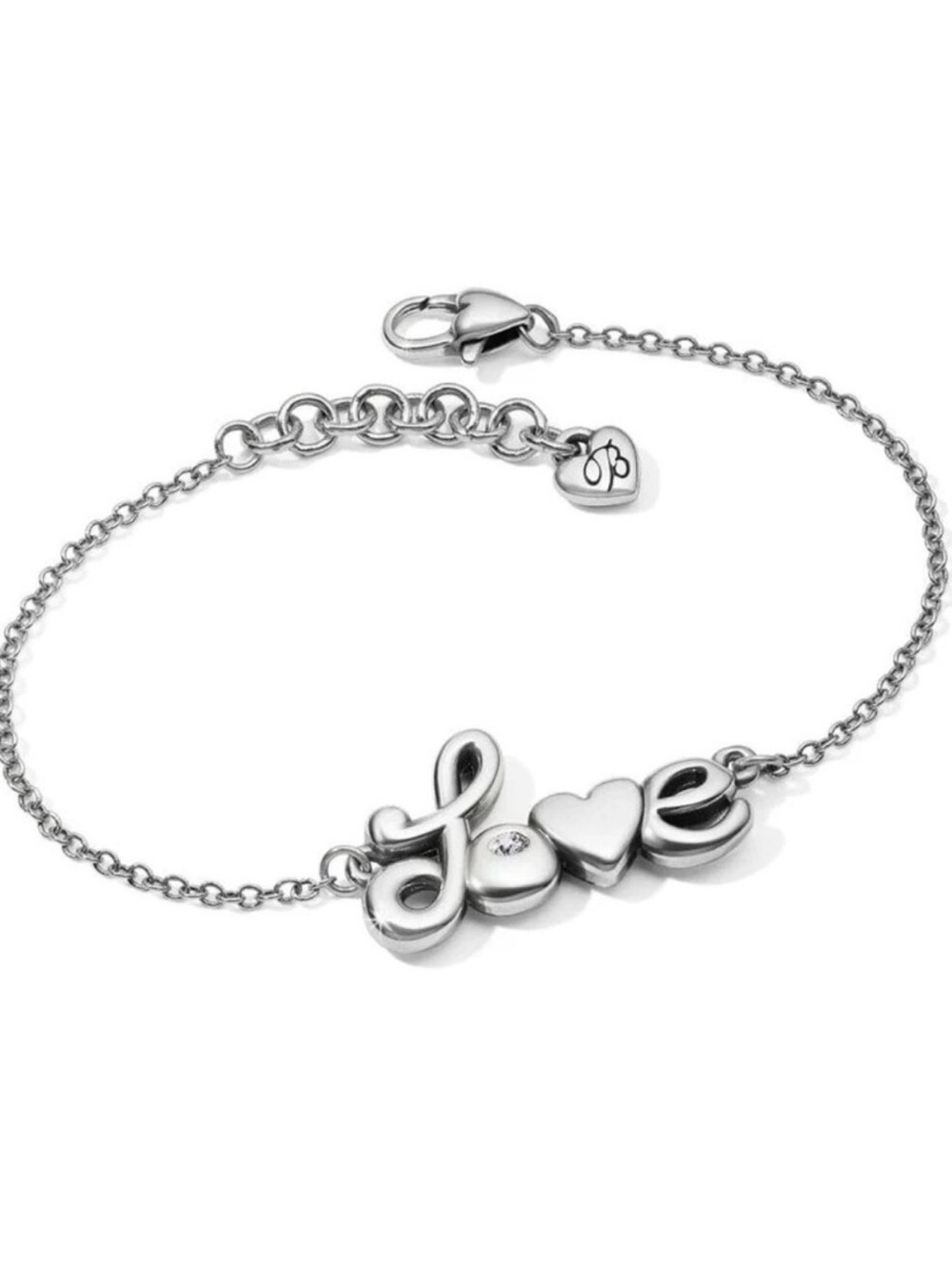 Brighton Silver 'Love' Script Bracelet with Heart Accent